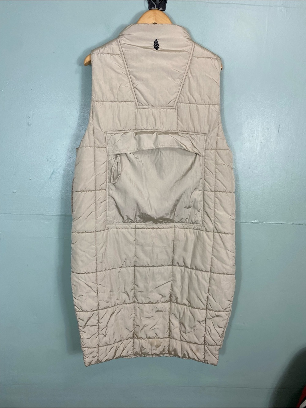 Free People On The Move Vest Long Fit Quilted Beige Small - Picture 5 of 6